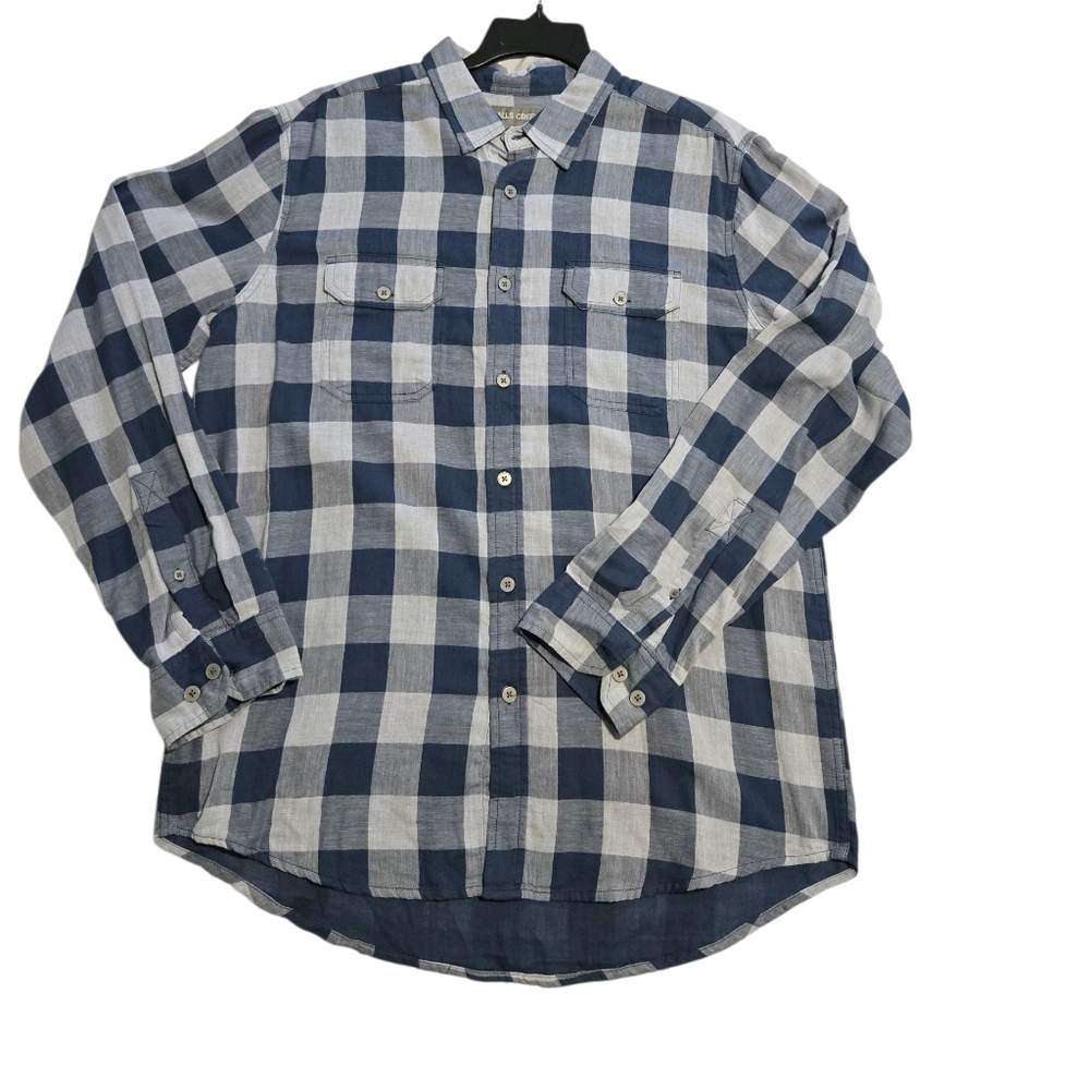 Falls Creek Long Sleeve Plaid Men's  Button Up Modern Fit Size L
